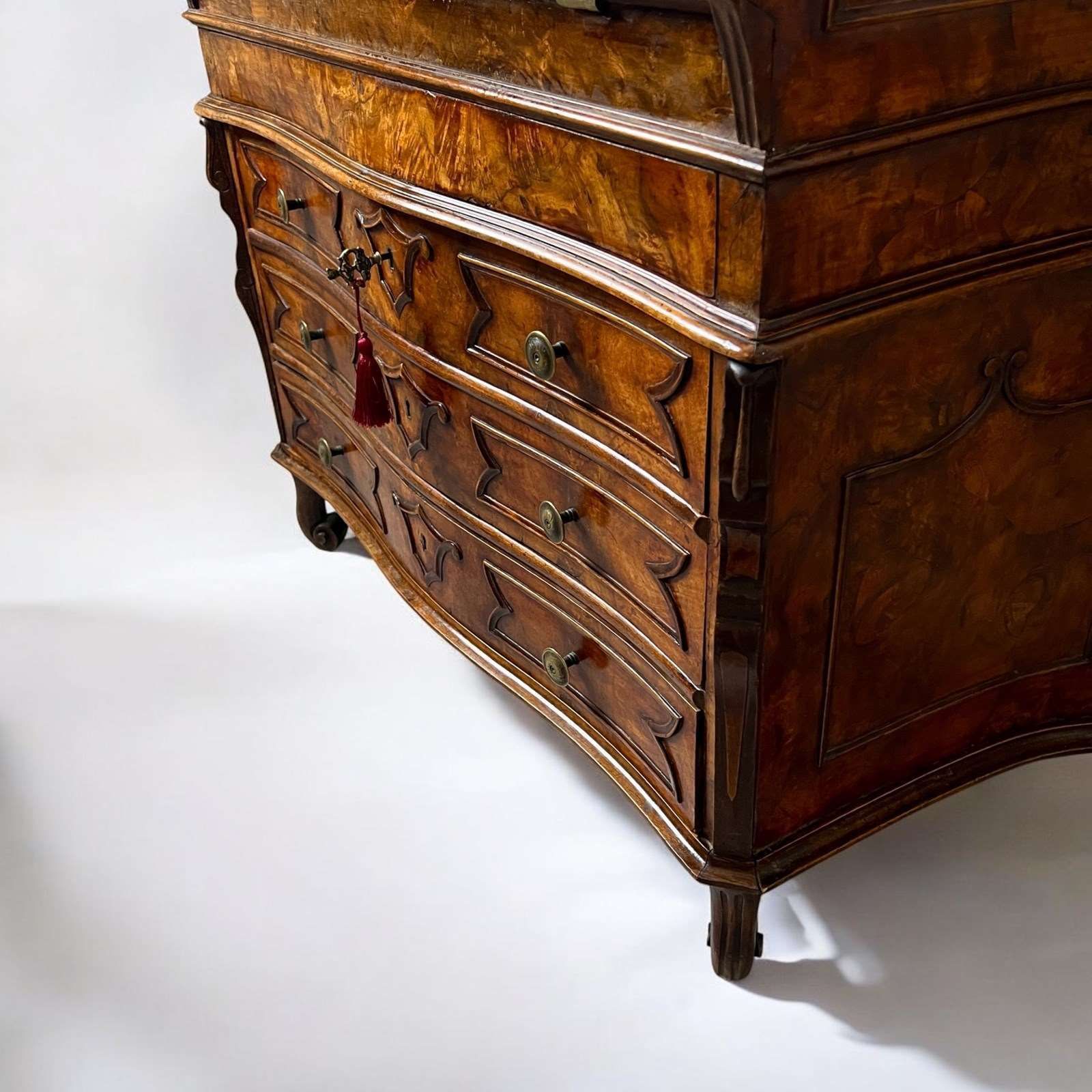 A 19th Century Venetian Mirrored Bureau Bookcase In Briar Wood photo buy