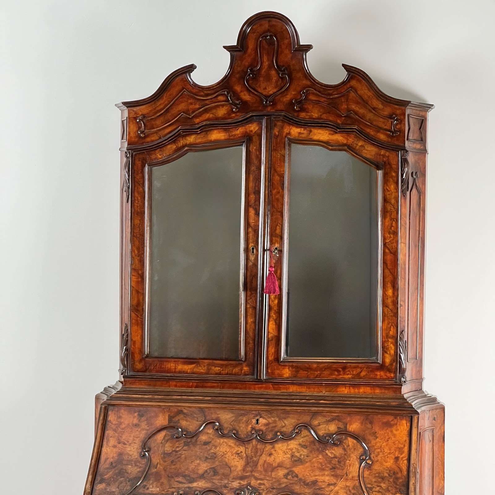 photo furniture A 19th Century Venetian Mirrored Bureau Bookcase In Briar Wood
