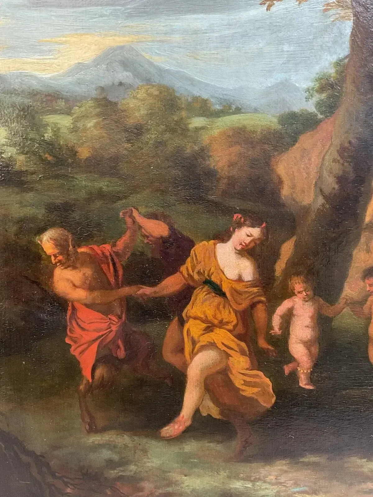 Gerard I Hoet, Bacchanal – Oil On Panel, 17th Century photo vinterior