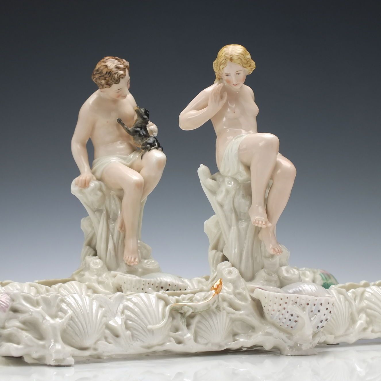Rare Pair Of Royal Worcester Porcelain Fruit Or Stem Vases C1869