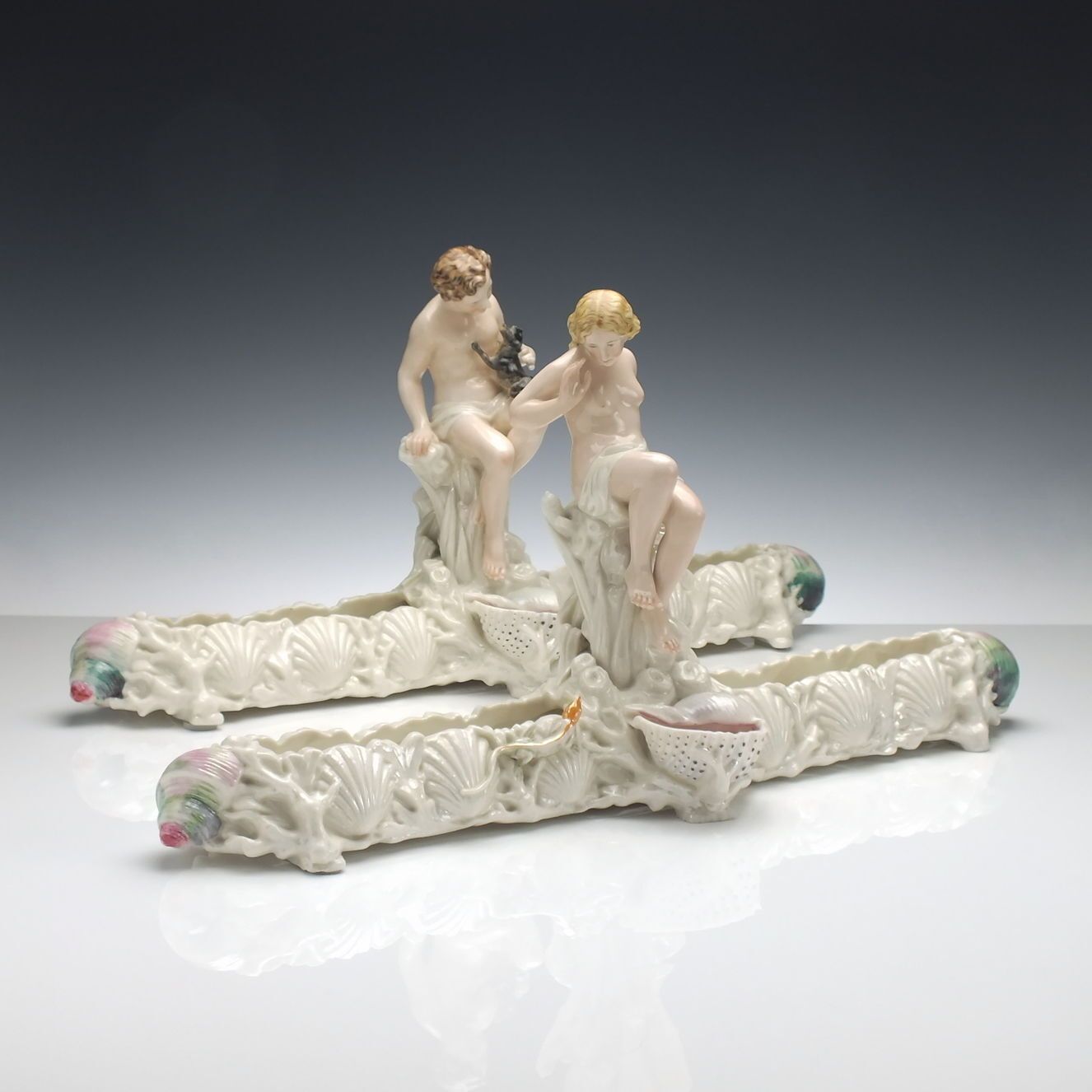 Rare Pair Of Royal Worcester Porcelain Fruit Or Stem Vases C1869 photo furniture
