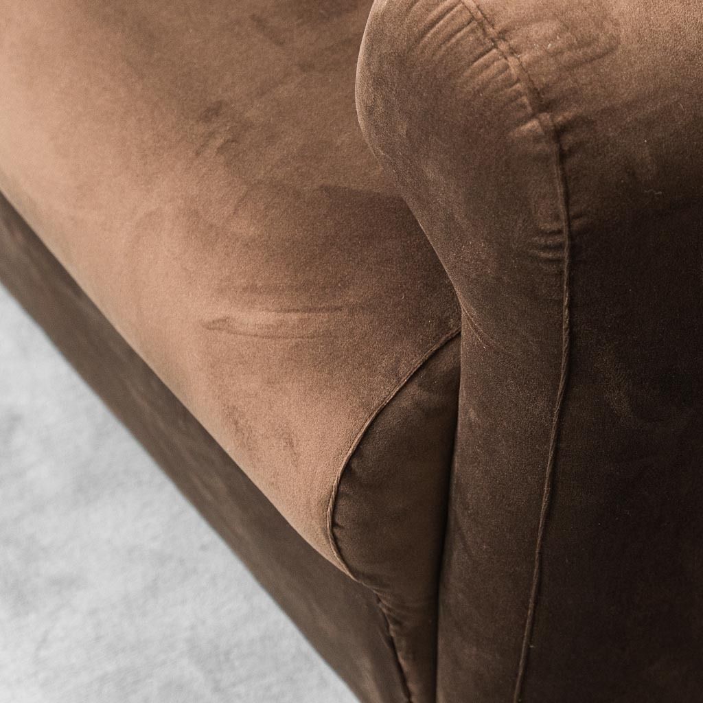 2 Seater Modular Sofa In Brown Velvet 70s Vintage Modernism photo furniture