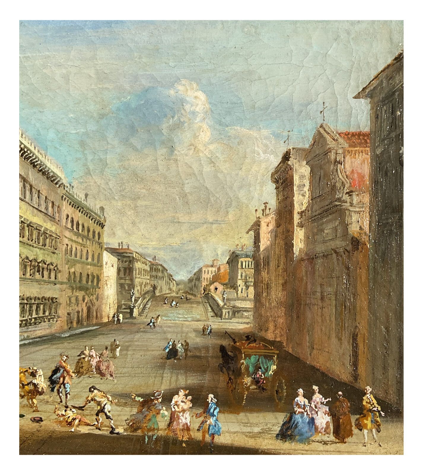 Giuseppe Zocchi (Circle Of), View Of Piazza Santa Trinita In Florence – 18th Century photo Art