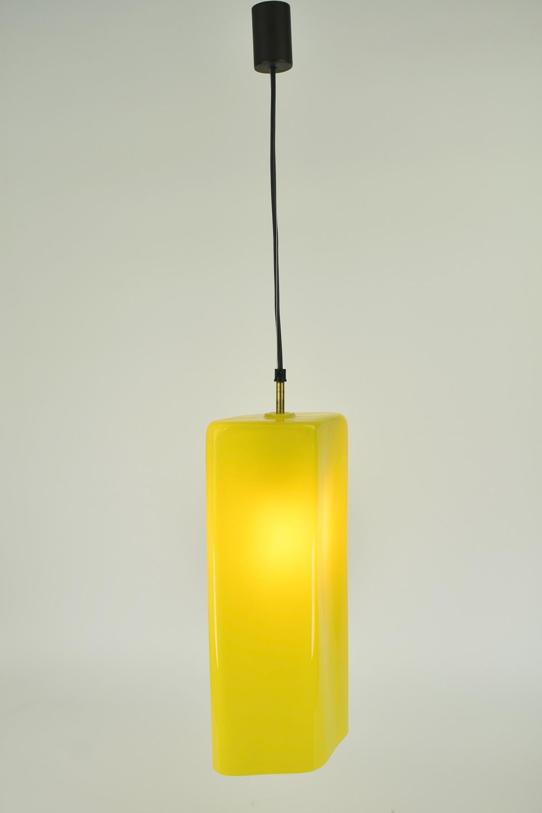Rare 1950s Murano Glass Pendant Light Massimo Vignelli Vistosi Venini | Rhomboid Diamond Yellow Ceiling Lamp Mid Century Modern Vintage photo buy