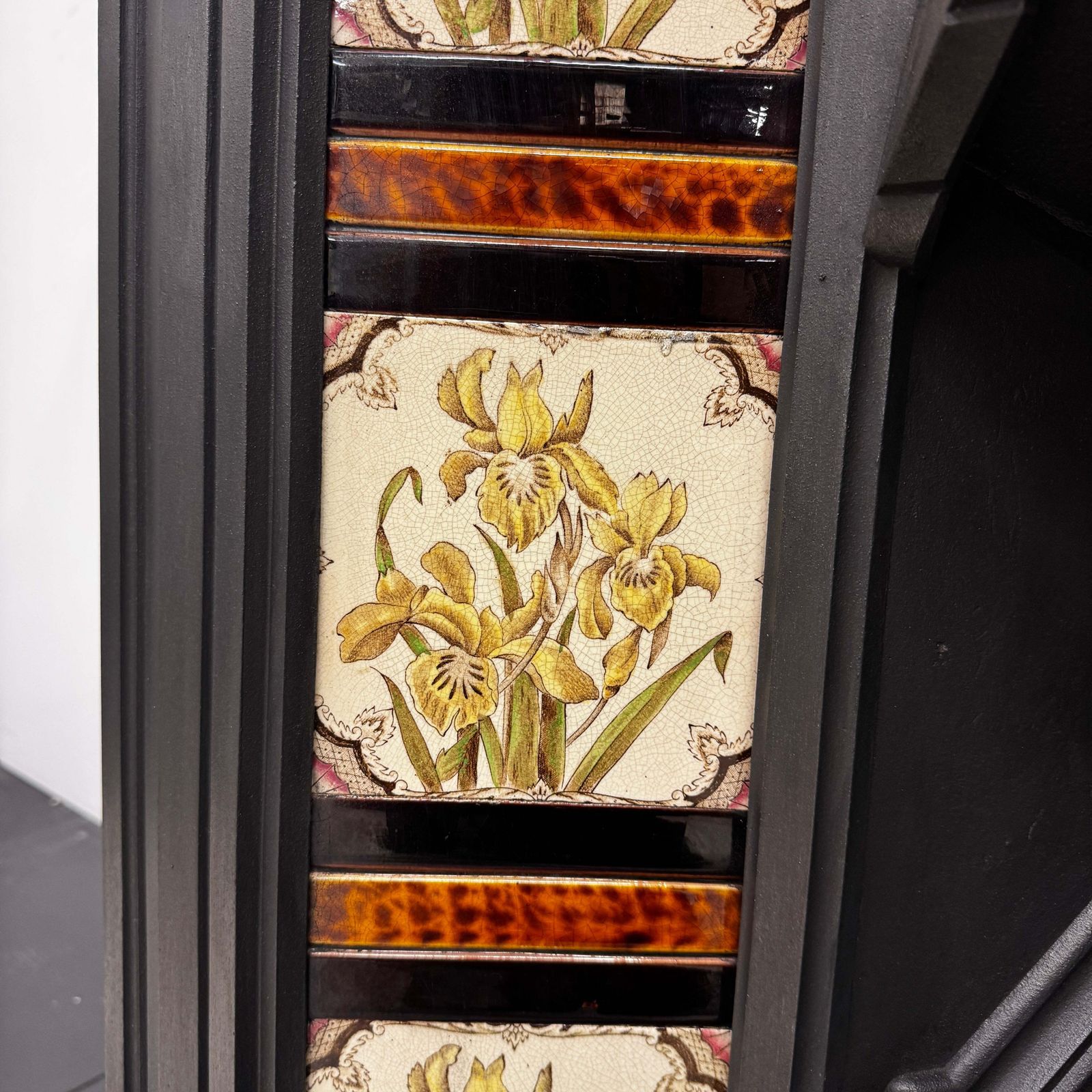1500.0 Antique Victorian Tiled Cast Iron Combination Fireplace photo