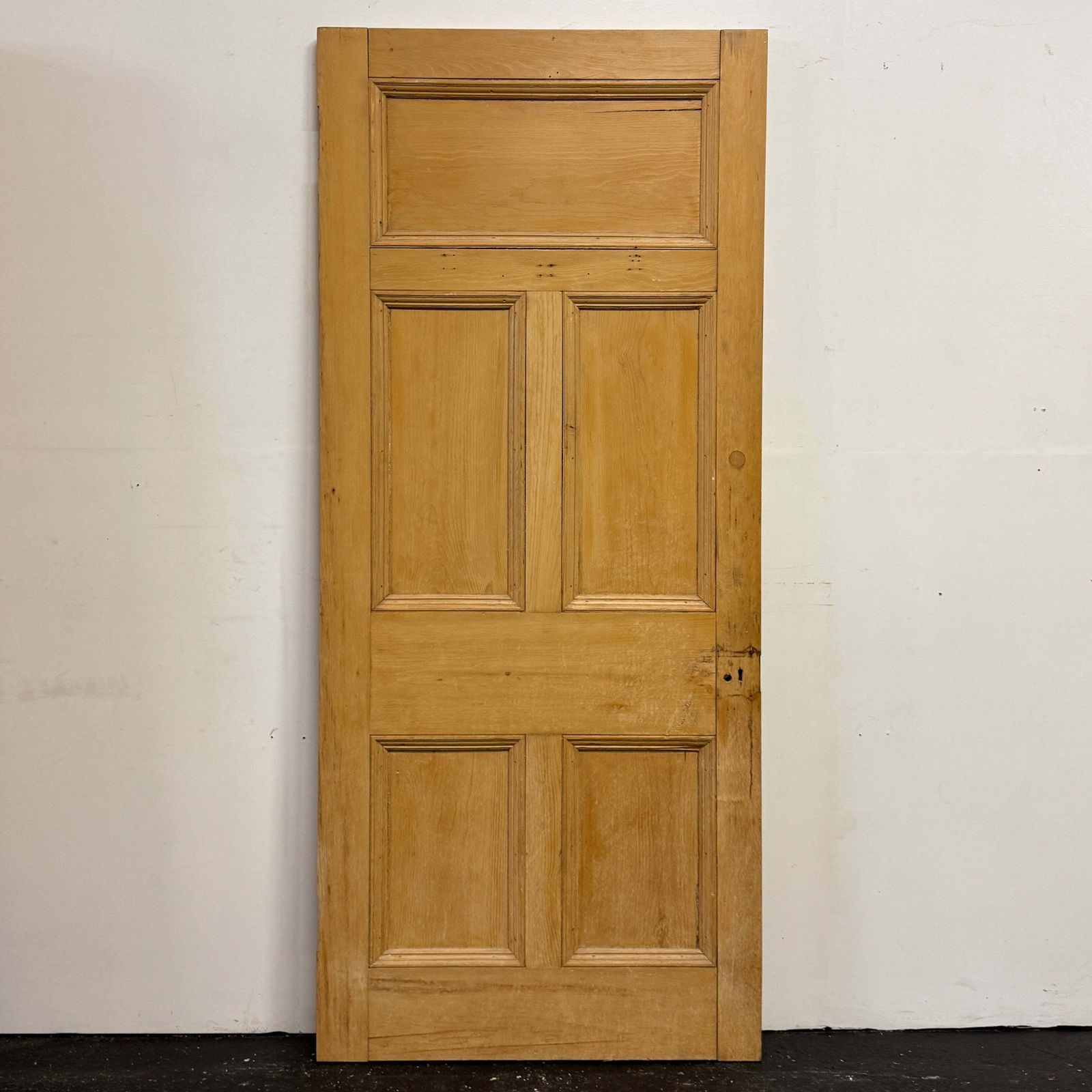 Antique Victorian 5 Panel Door   206cm X 89.5cm photo for sale
