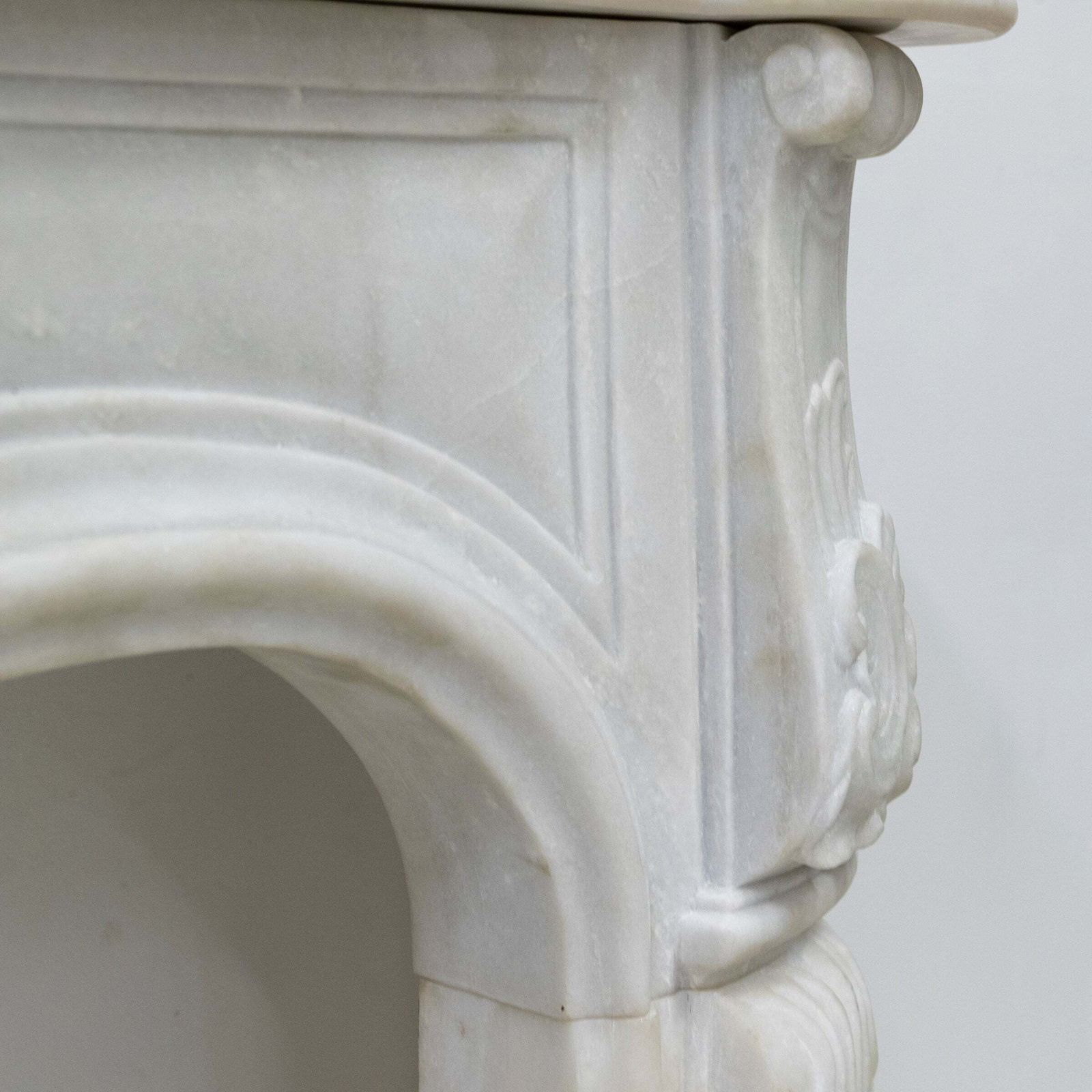 Antique Louis XV French Style Statuary Marble Fireplace photo vintage