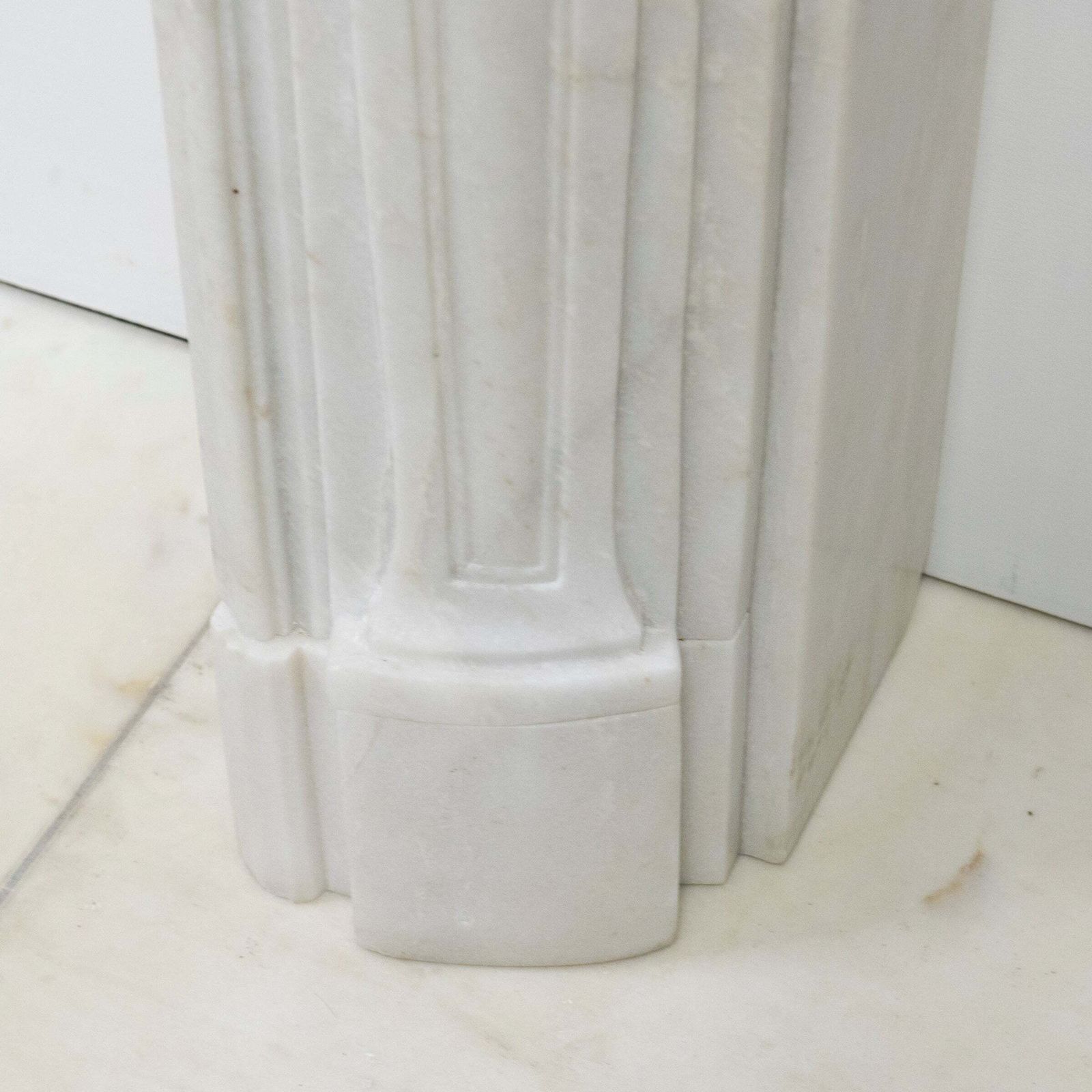photo for sale Antique Louis XV French Style Statuary Marble Fireplace