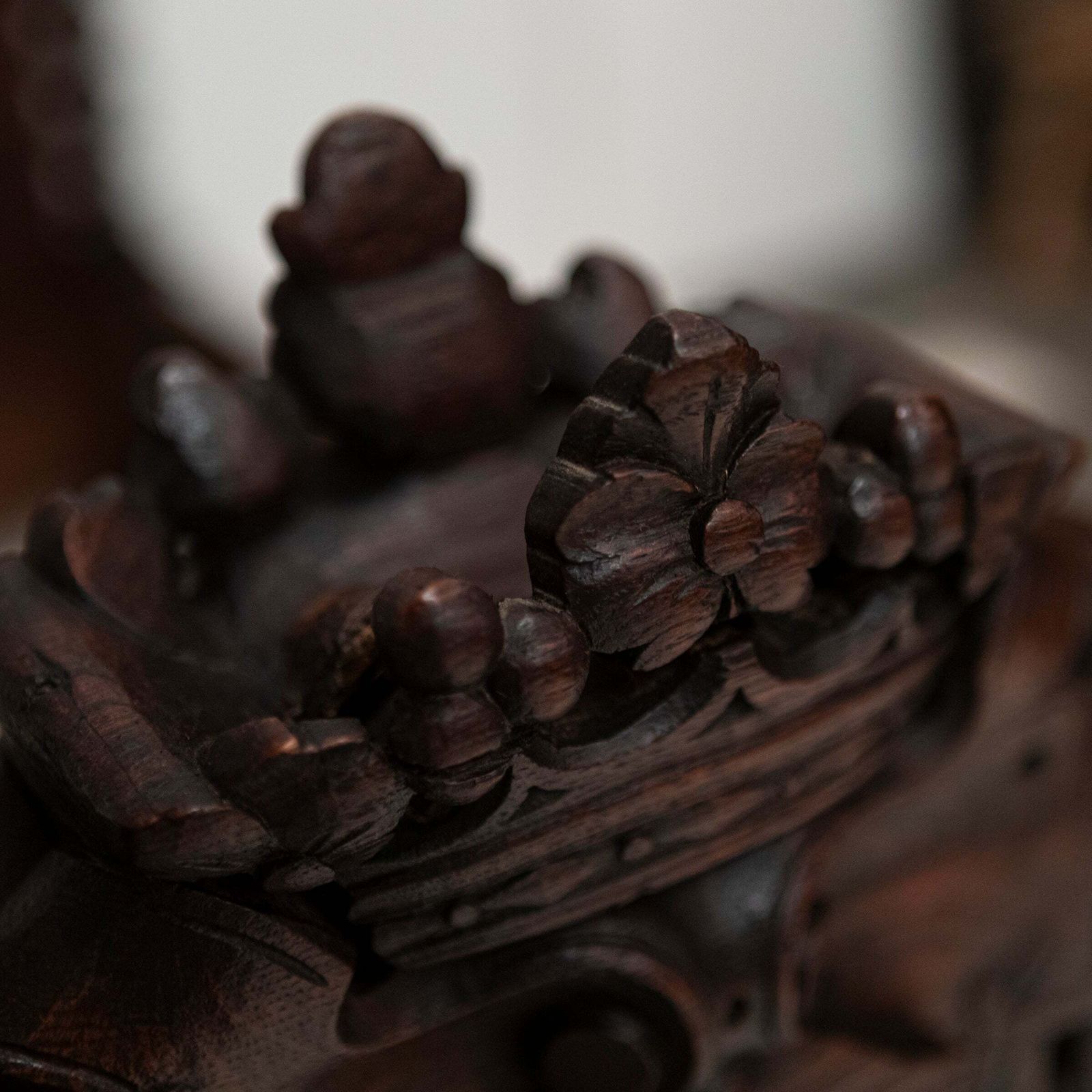 Antique Heavily Carved Continental Four Posted Bed | European Double photo vinterior