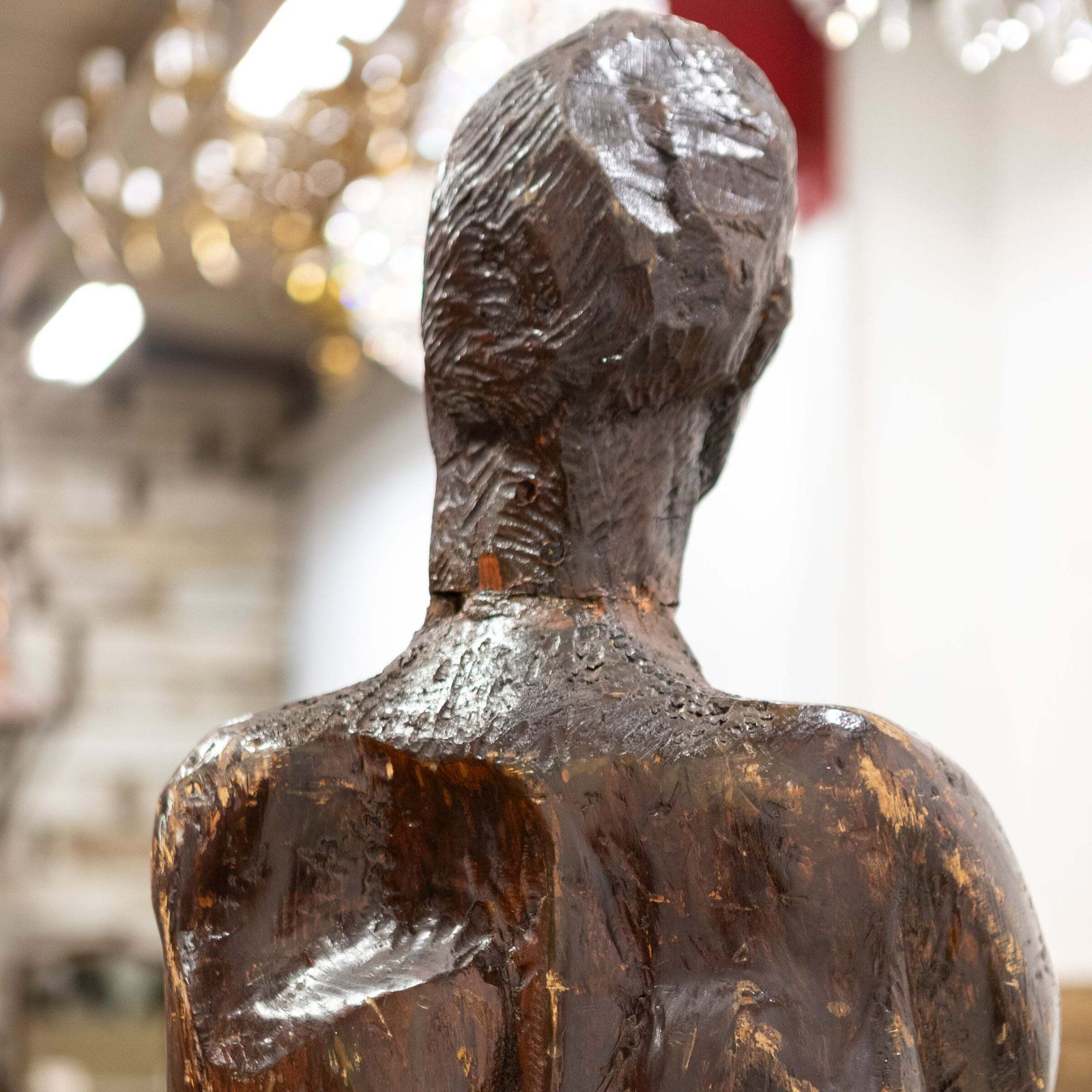 photo vintage Life Size Wooden Sculpture | Michael Gagashe Zondi