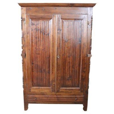 Antique Wardrobe In Poplar Wood, 1800s