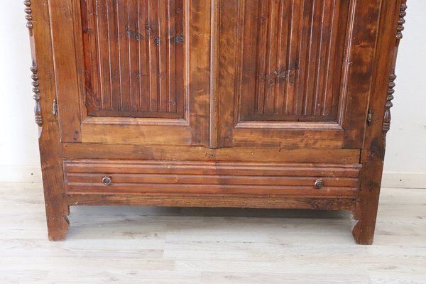 Antique Wardrobe In Poplar Wood, 1800s photo vintage