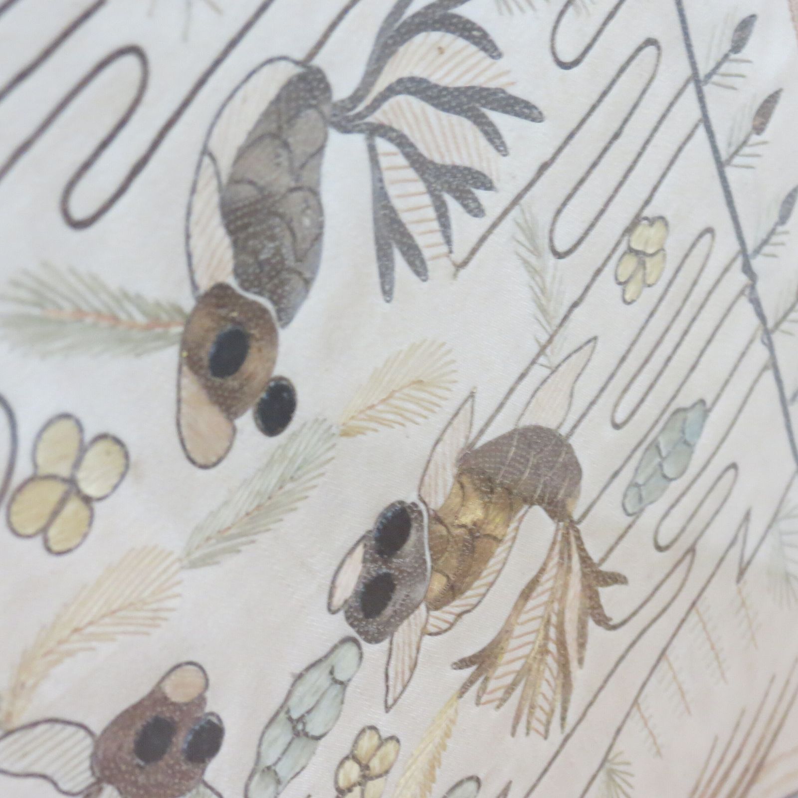 photo buy Pair Of Antique Chinese Silk And Metallic Thread Tapestries 1900 Koi Carp