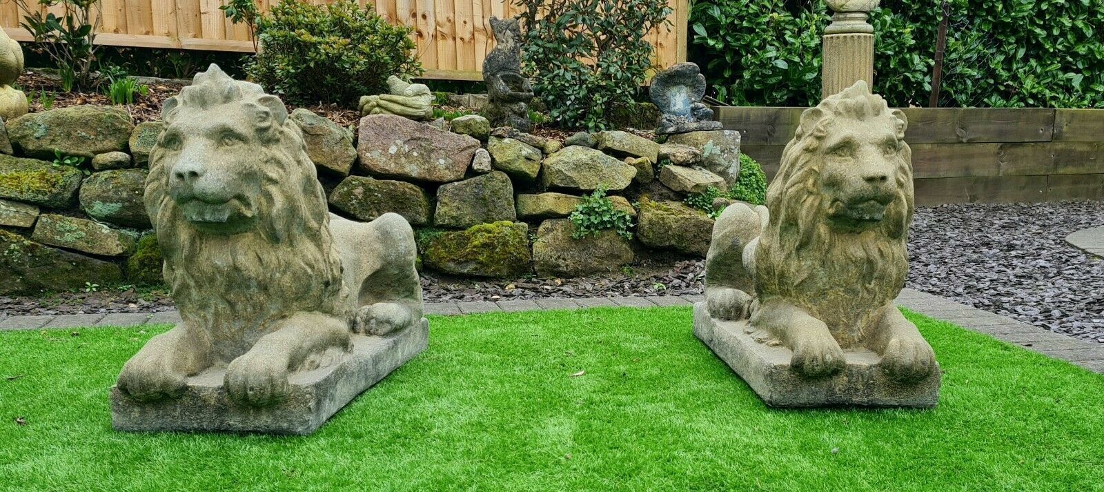 Vintage Superb Langport Lions English Stone   Delivery Available Via Our Specialist Sister Courier Company 0242. photo furniture
