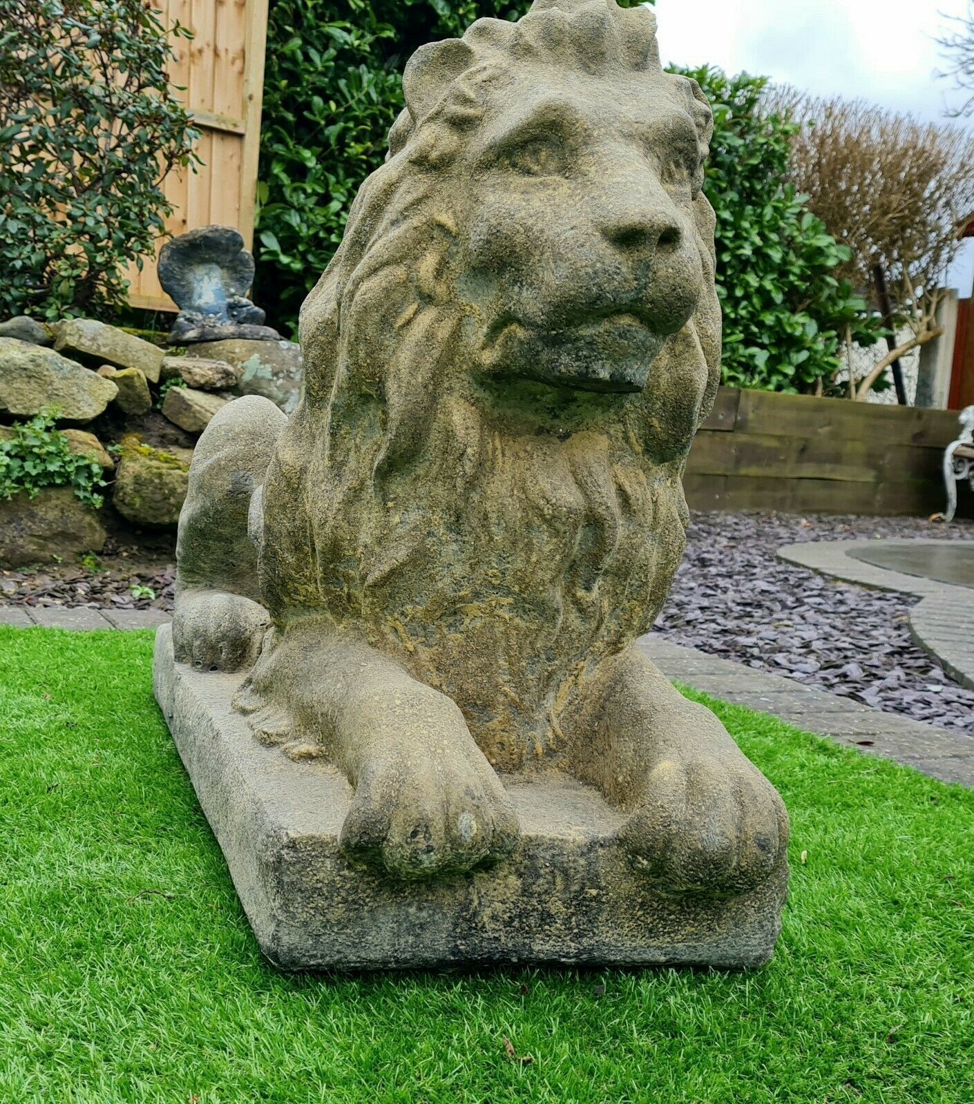 Vintage Superb Langport Lions English Stone   Delivery Available Via Our Specialist Sister Courier Company 0242. photo 595.0