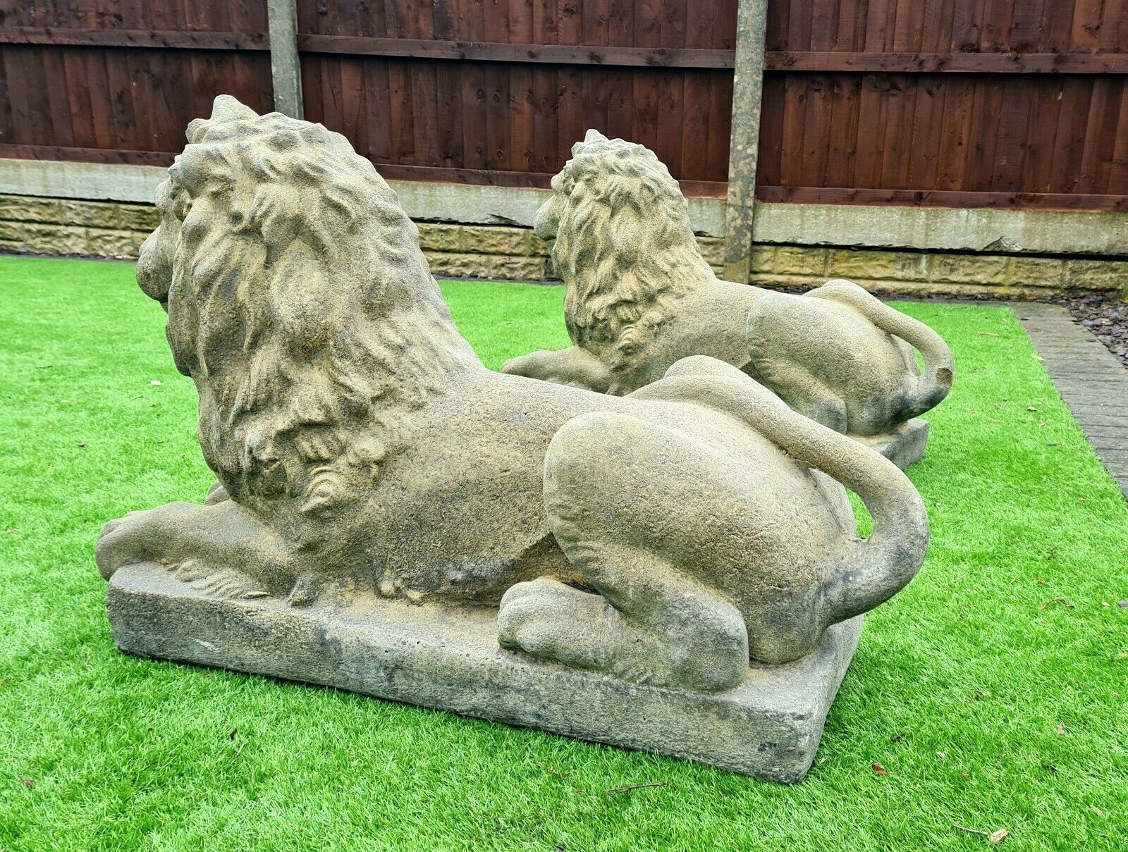 Vintage Superb Langport Lions English Stone   Delivery Available Via Our Specialist Sister Courier Company 0242. photo buy