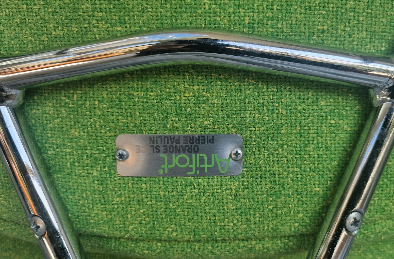 Set Of 4 Early Edition Orange Slice Chair Smodel F437 Pierre Paulin For Artifort In Orignal Green Fabric photo 4200.0