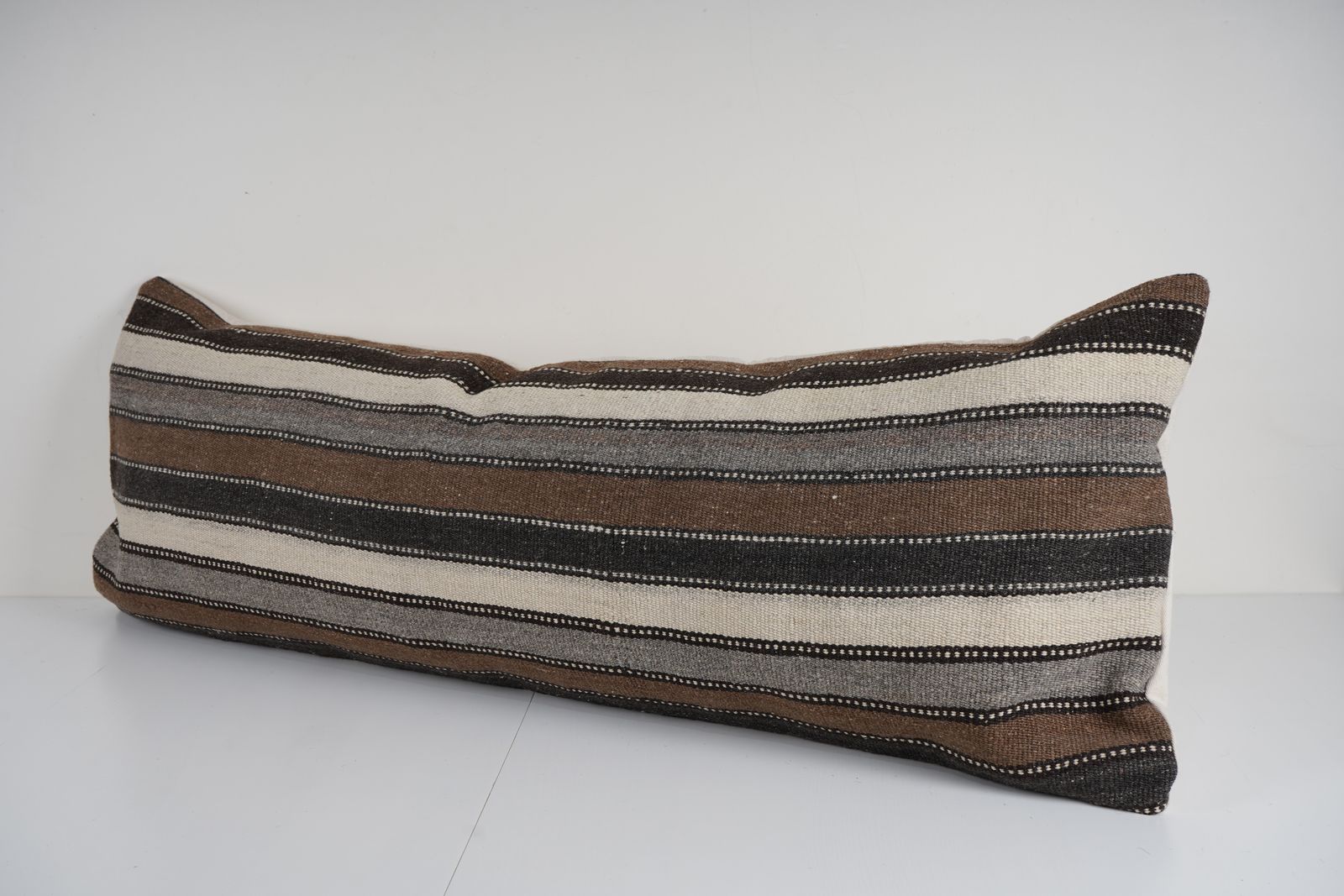 Vintage Hemp Pillow Extra Long Turkish Kilim With Original Hippie  Details photo Textiles