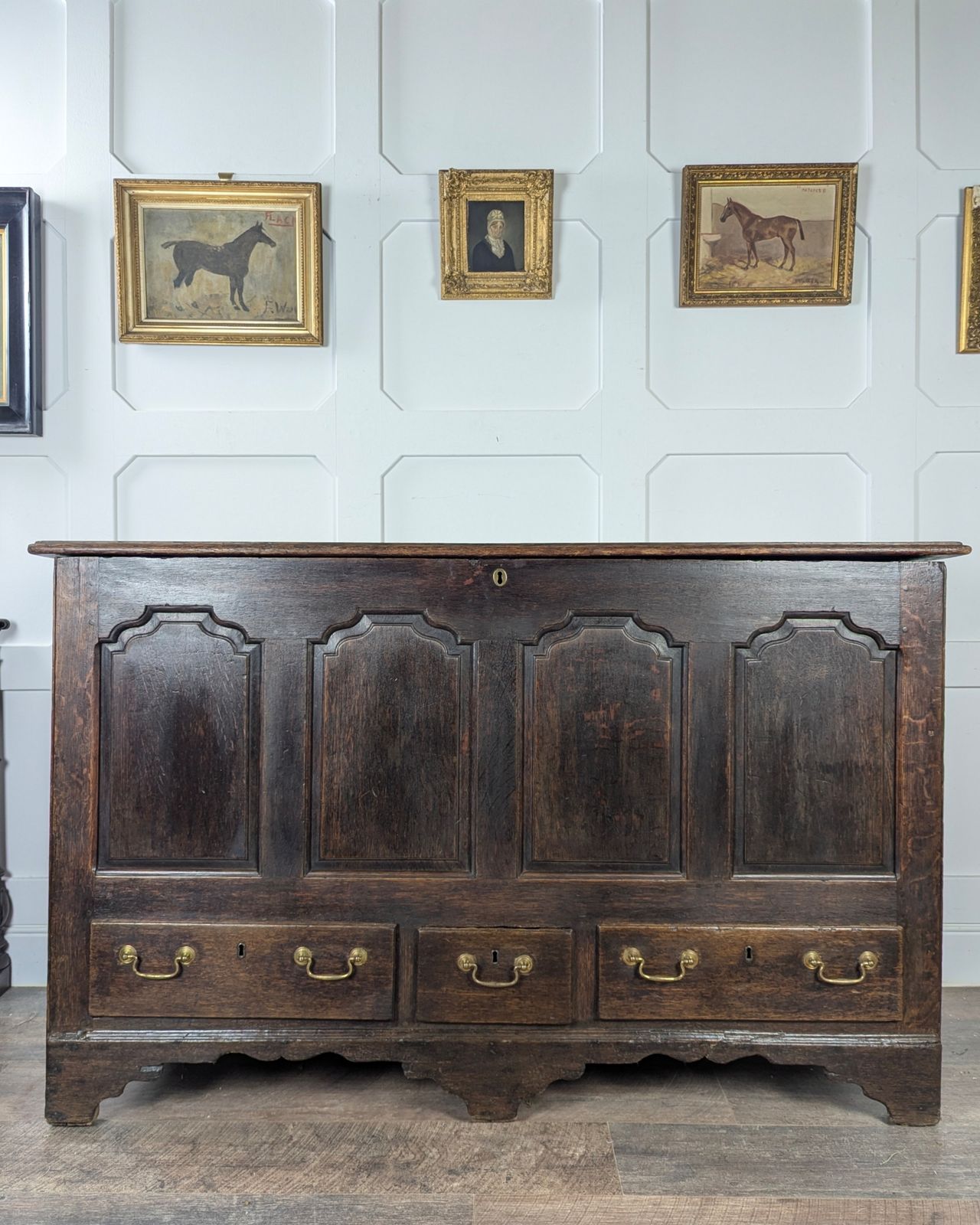 Large 18th Century Oak Mule Chest With Drawers And Hidden Storage photo buy