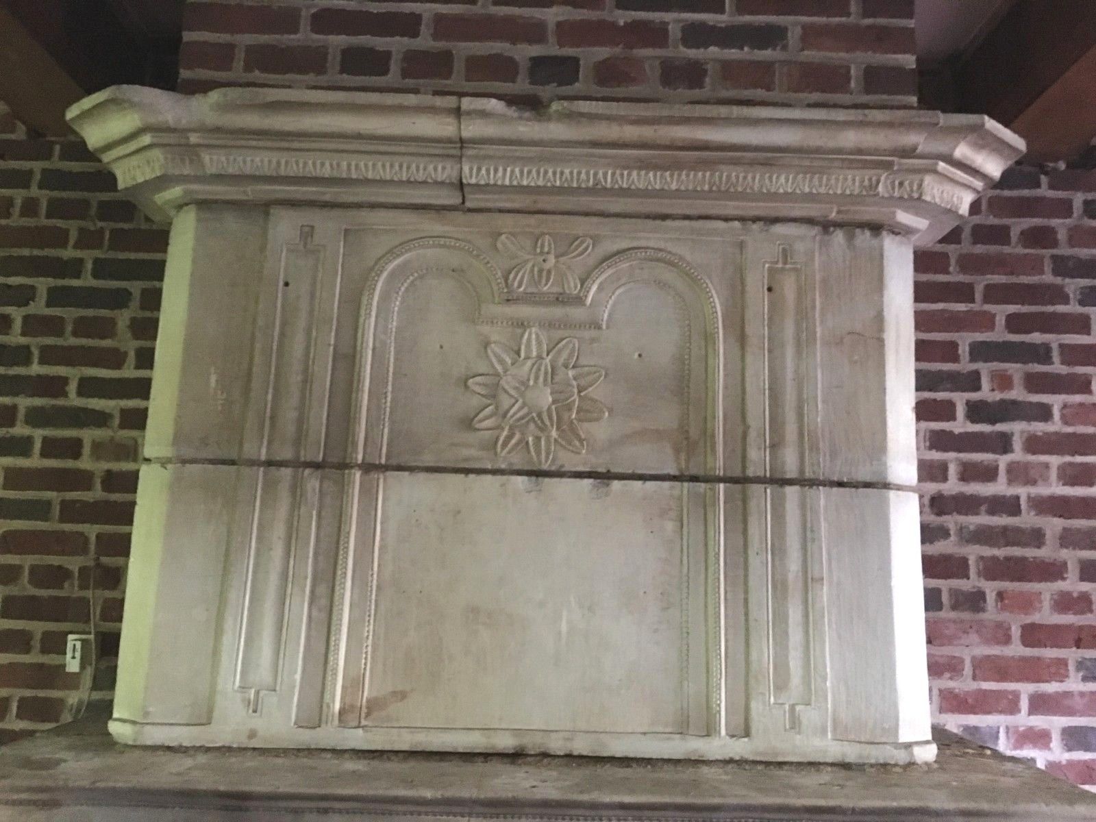 Burgundy Stone Fireplace Stone Trumeau Fireplace Antique Fireplace photo 15945.15