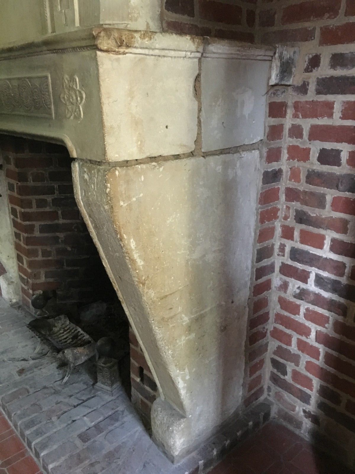 Burgundy Stone Fireplace Stone Trumeau Fireplace Antique Fireplace photo vintage