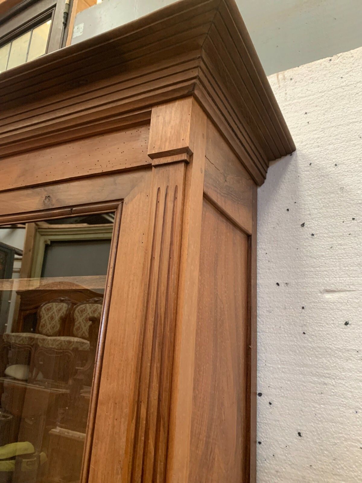 20th Century Solid Walnut Directory Style Two Body Display Case photo vinterior