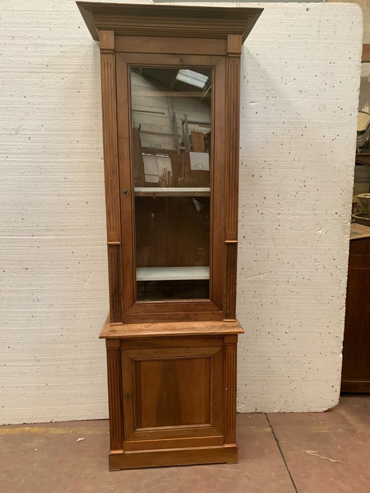 photo for sale 20th Century Solid Walnut Directory Style Two Body Display Case