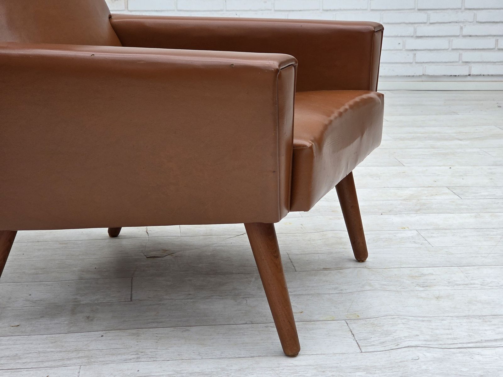 photo for sale 1970s, Danish Highback Armchair By Vejen Polstermøbelfabrik, Original Condition.