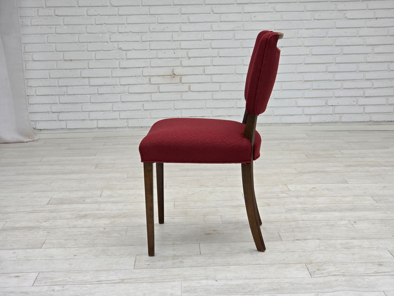 1960s, Set Of 6 Pcs Danish Dining Chairs By Slagelse Møbelværk, Furniture Wool, Beech Wood. photo for sale