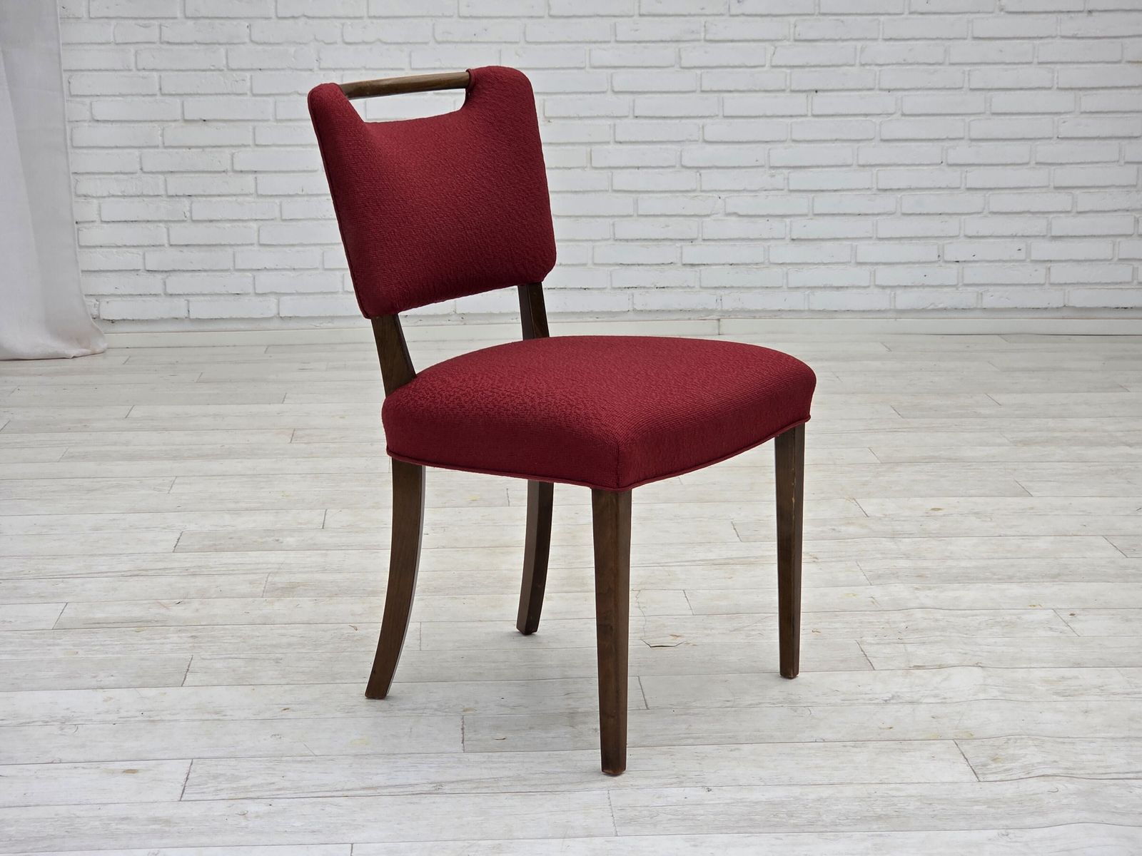 1960s, Set Of 6 Pcs Danish Dining Chairs By Slagelse Møbelværk, Furniture Wool, Beech Wood. photo Furniture