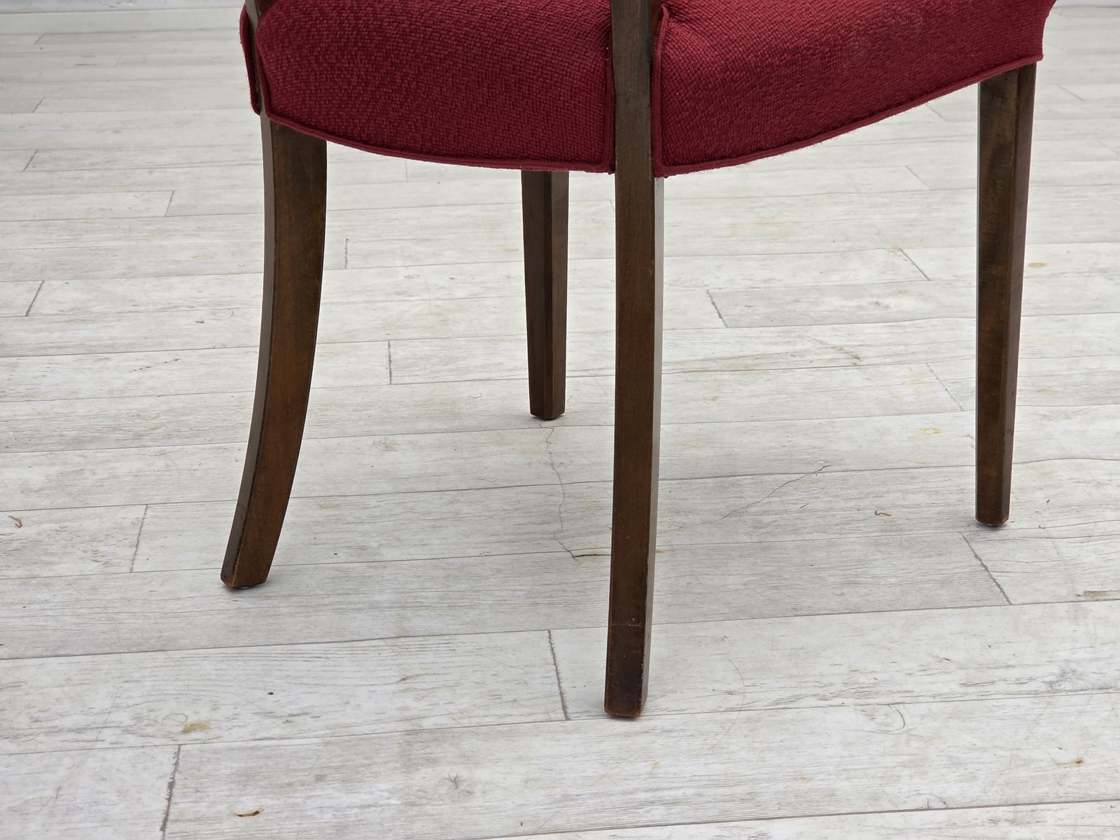 photo furniture Jaren 1960, Set Van 6 Deense Eetkamerstoelen Van Slagelse Møbelværk, Meubelwol, Beukenhout.