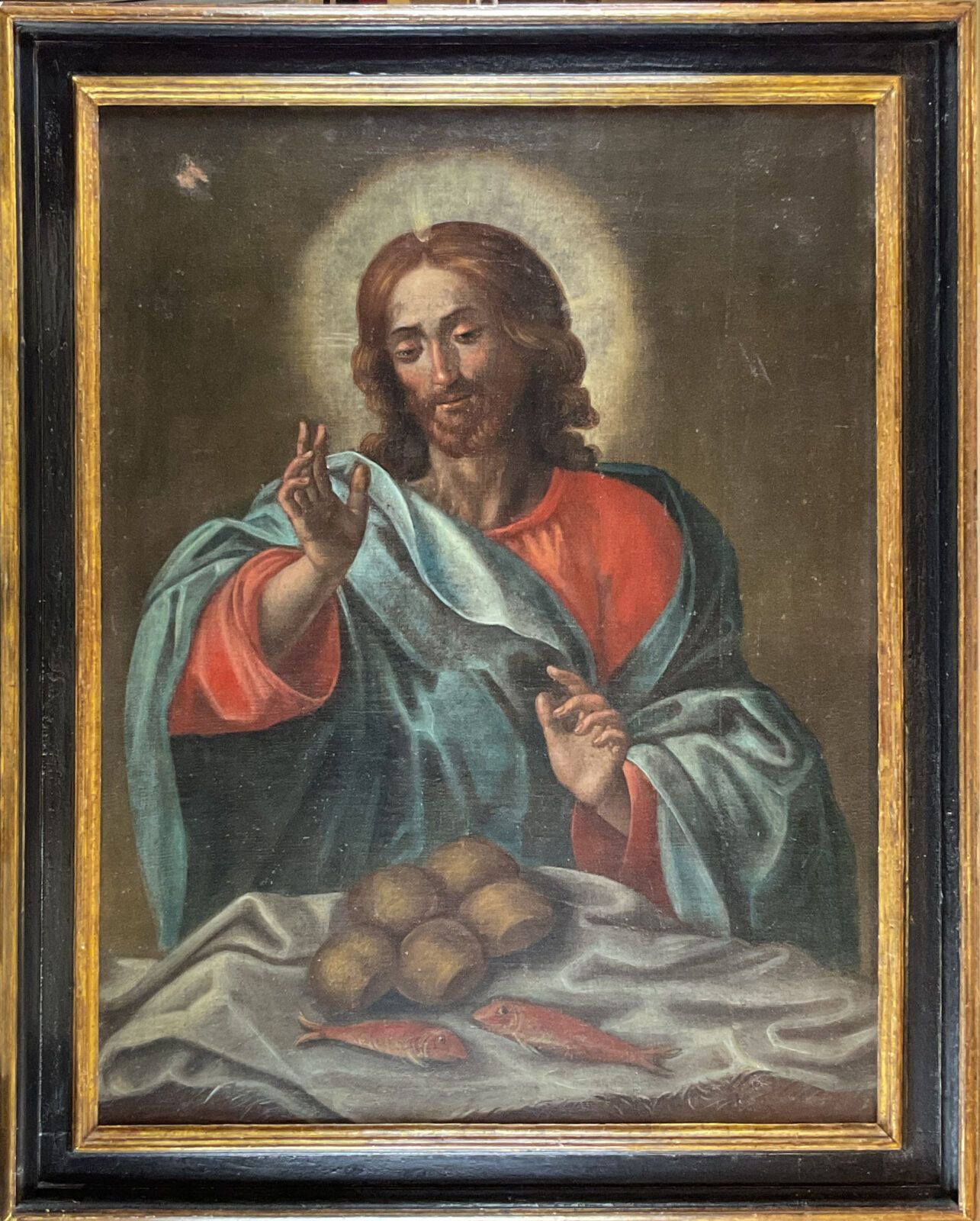 Venetian School, Christ Blessing With The Loaves And Fishes – Late 17th Century