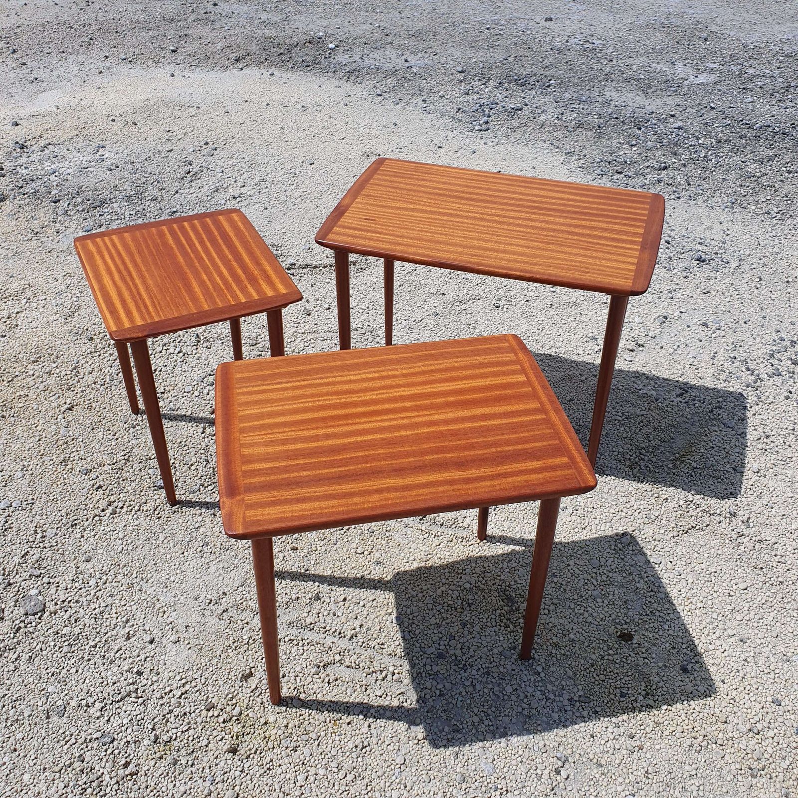 "Torpe Mobelfabrikk" Of Norway. A Teak Nest Of Three Tables. 1960s. photo 160.0