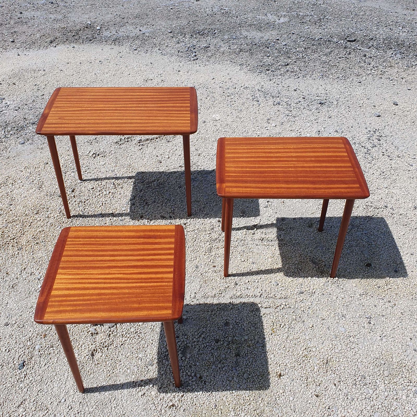 "Torpe Mobelfabrikk" Of Norway. A Teak Nest Of Three Tables. 1960s. photo buy