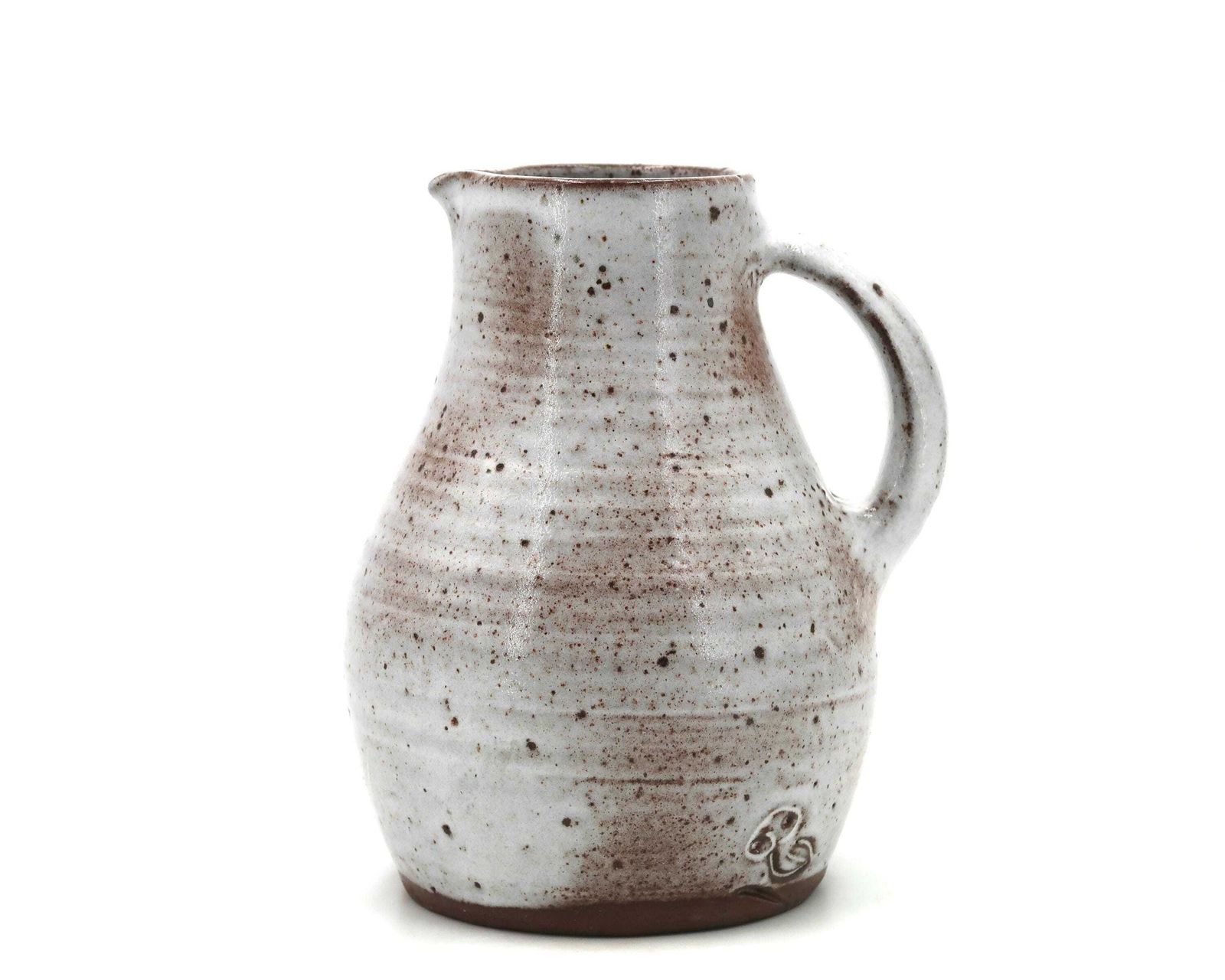 French Stoneware Ceramic Pitcher By Jeanne And Norbert Pierlot, Grey Vessel, 1960s / Boho Chic, Country, Farmhouse, Home Decor