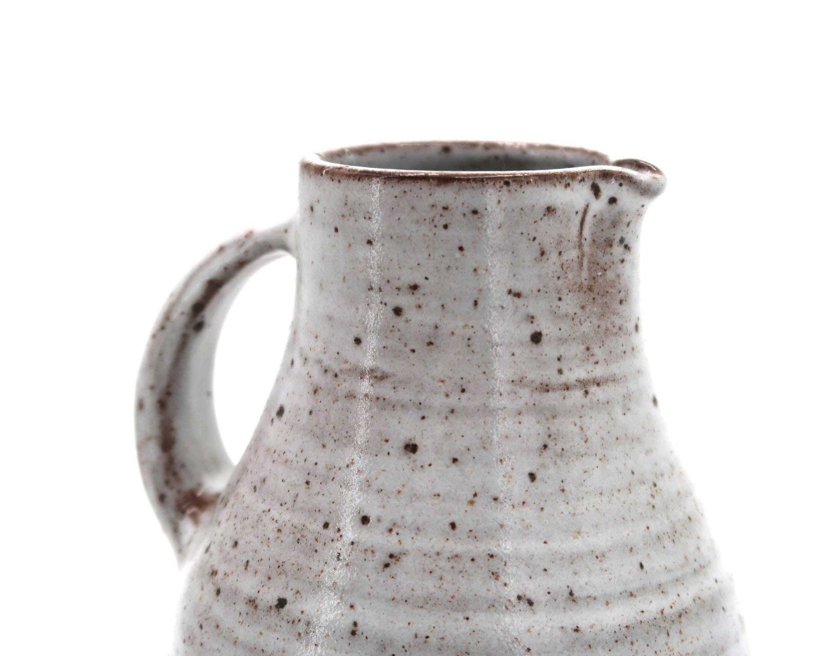 French Stoneware Ceramic Pitcher By Jeanne And Norbert Pierlot, Grey Vessel, 1960s / Boho Chic, Country, Farmhouse, Home Decor photo for sale