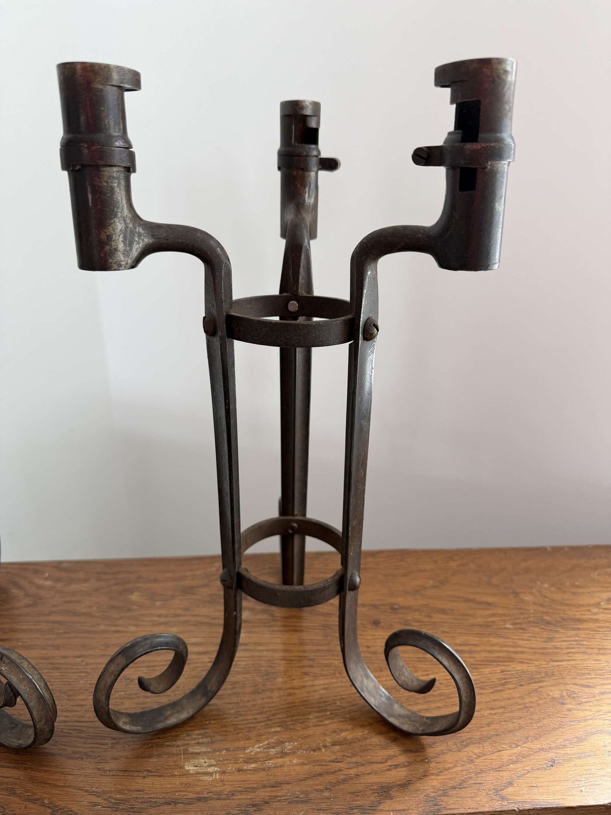 Pair Of Trench Art Candlesticks , American Bayonets photo furniture