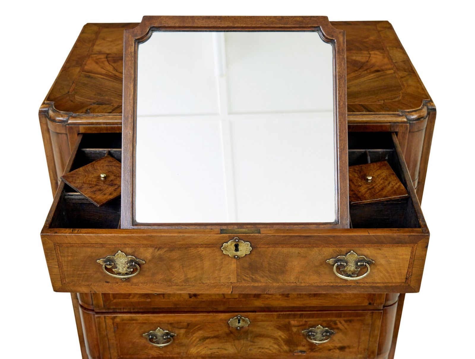 Early 20th Century Walnut Queen Anne Inspired Chest Of Drawers photo Furniture