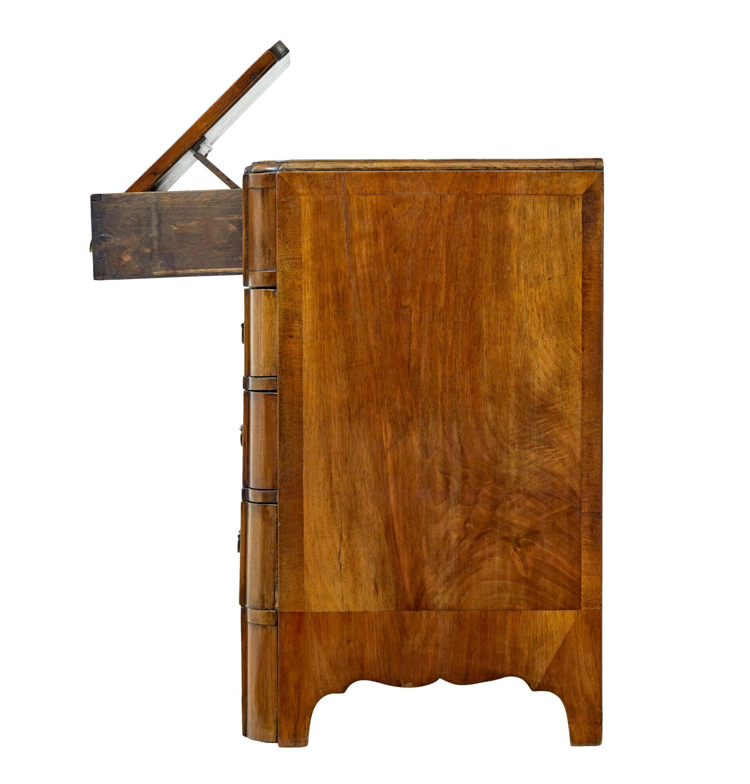 Furniture Early 20th Century Walnut Queen Anne Inspired Chest Of Drawers photo