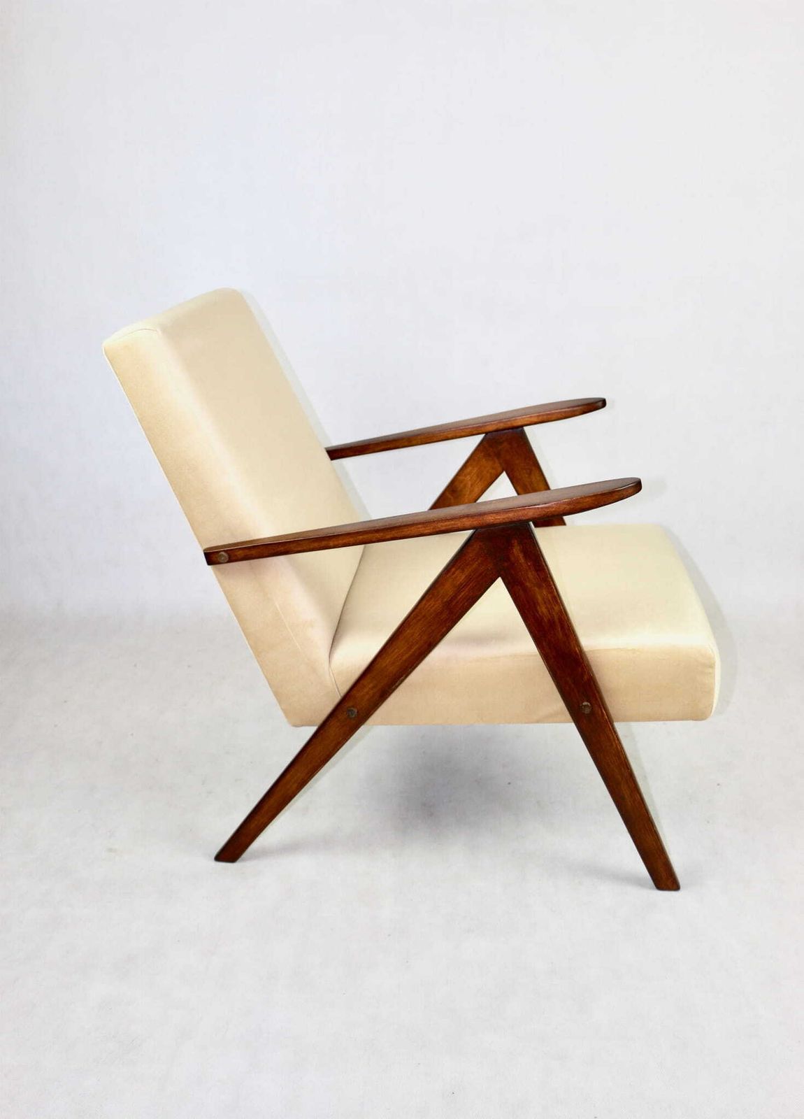 photo for sale Vintage Armchair B 310 Var Beige Light Brown Velvet   2 Pieces Available