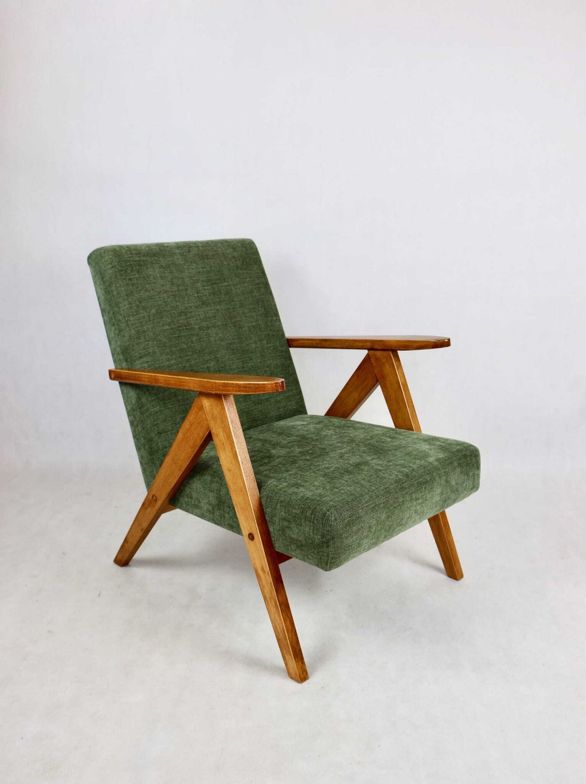 Armchair B 310 Var Green Olive Structural   2 Pieces Available photo vintage