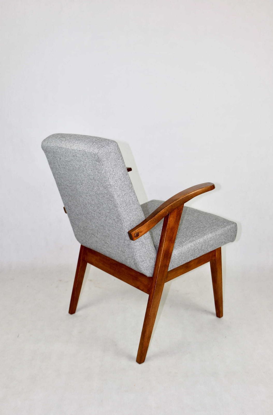 Set Of 4 Vintage Armchairs 300 123, Designed By Projekt M. Puchała   Grey Herringbone photo vintage