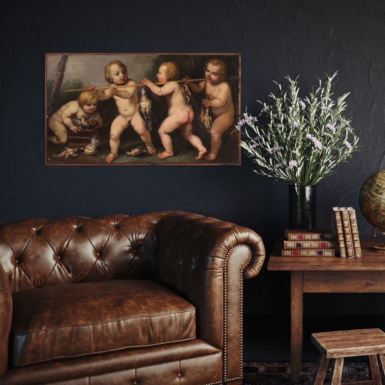 photo furniture 17th Century Rudolphine School Painting, Cherub Games