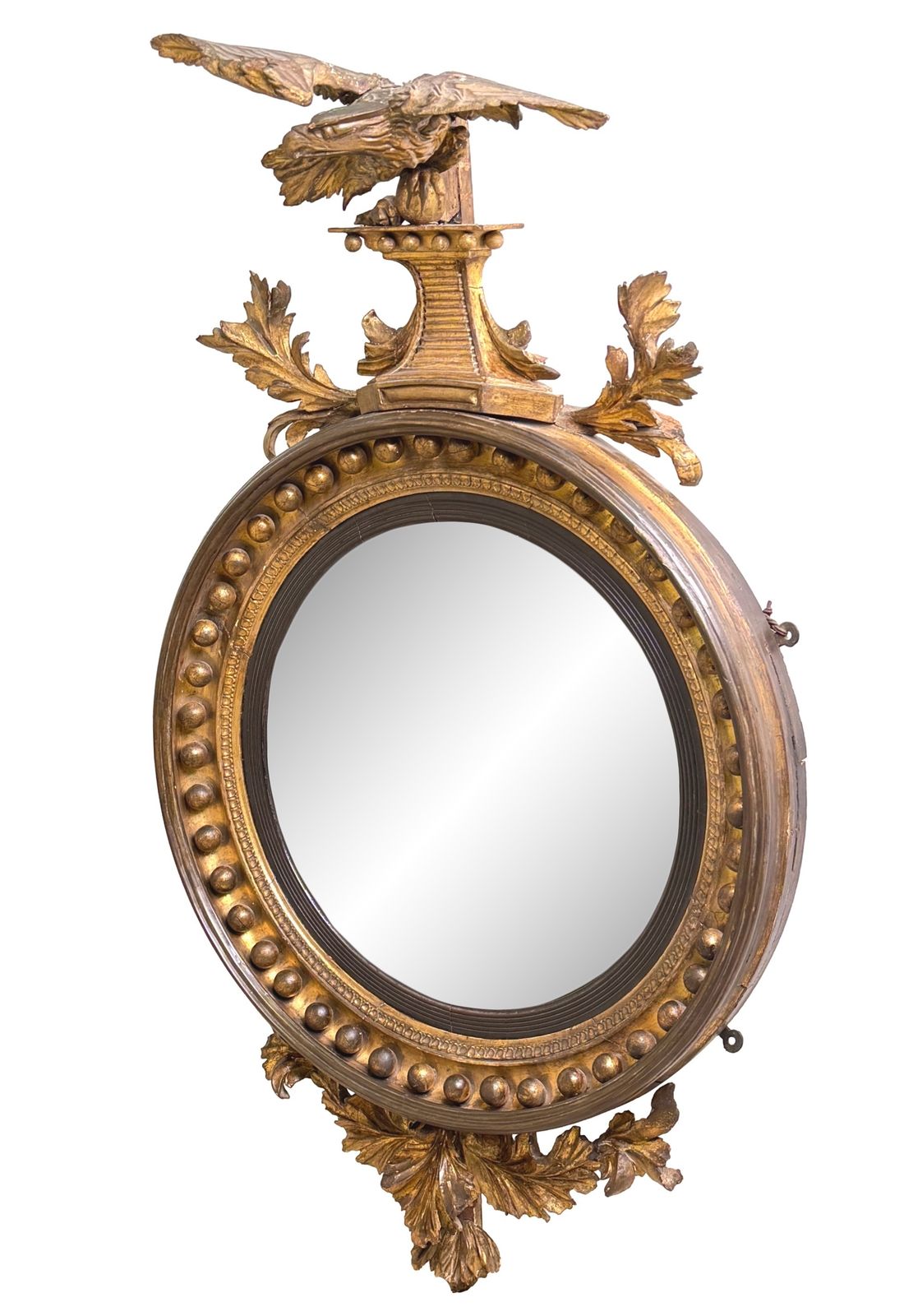 Regency Giltwood Circular Convex Mirror (England, Circa 1820)