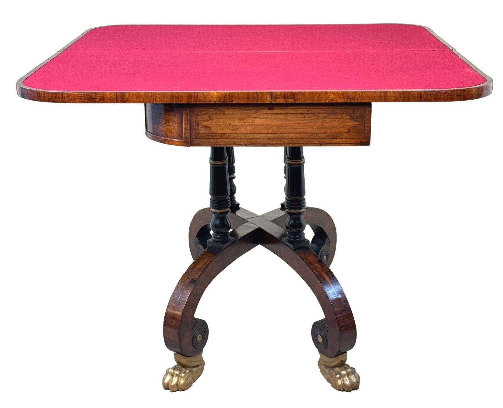 Regency 19th Century Kingwood Card Table (England, Circa 1825) photo vintage
