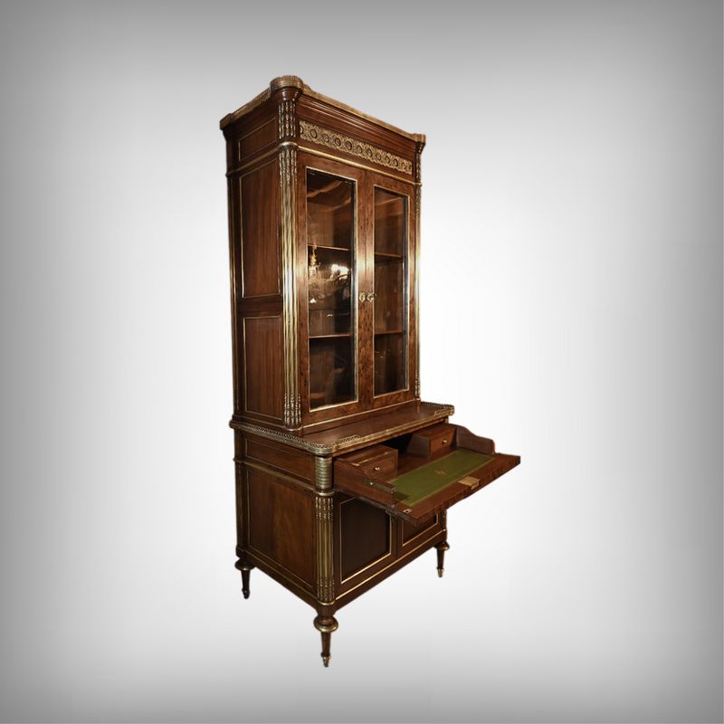 Mahogany Library Scriban, Louis XVI Style – Mid 19th Century photo furniture
