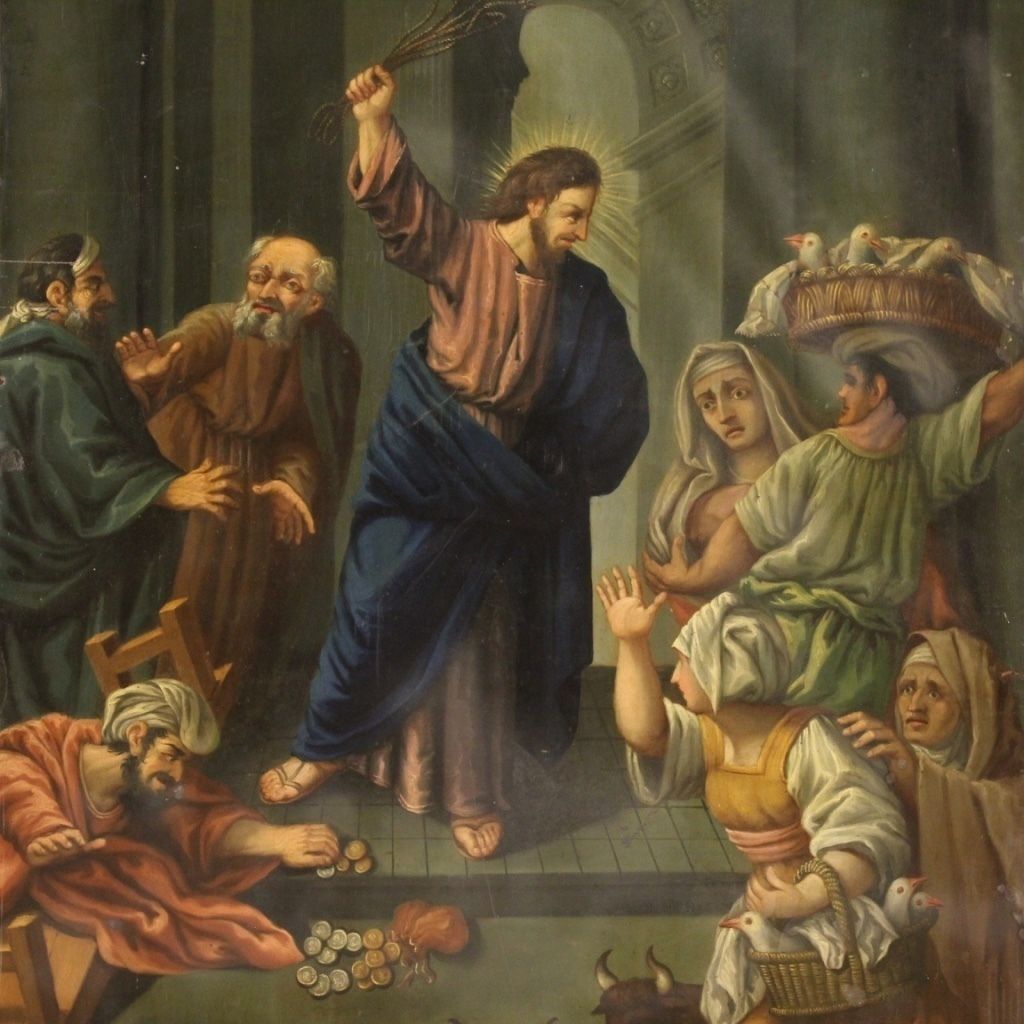 Religious Painting Oil On Copper From The 19th Century photo furniture
