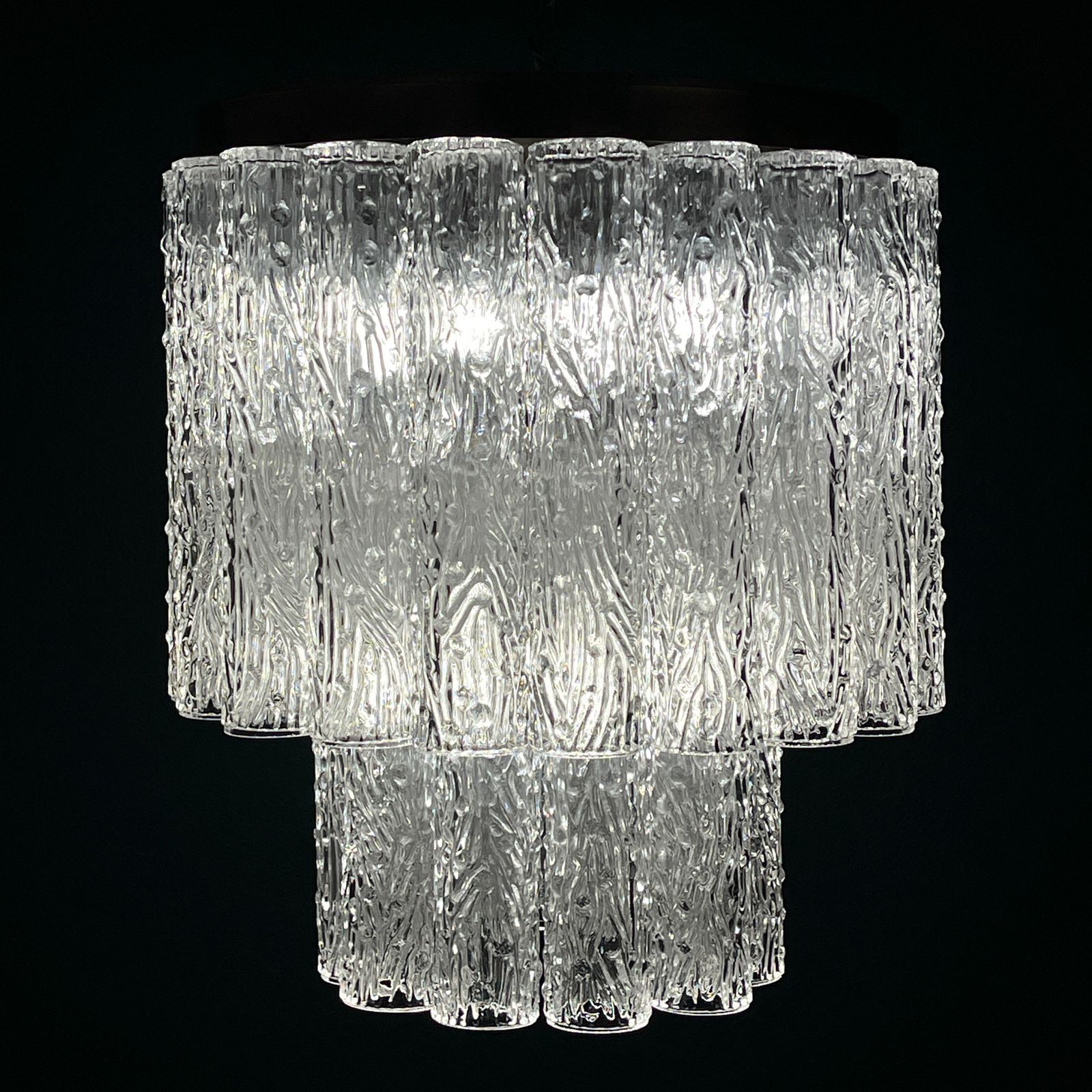photo vintage Classic Murano Chandelier Tronchi By Venini, Italy 1960s