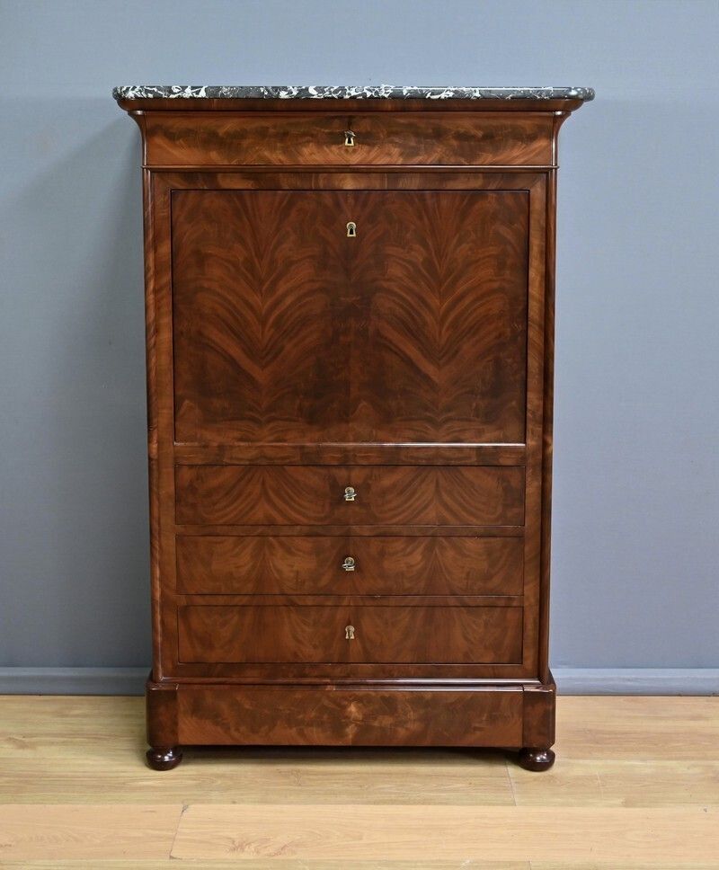 Mahogany And Burl Mahogany Secretary, Restoration Period – Part 1 Of The 19th Century photo 2320.0