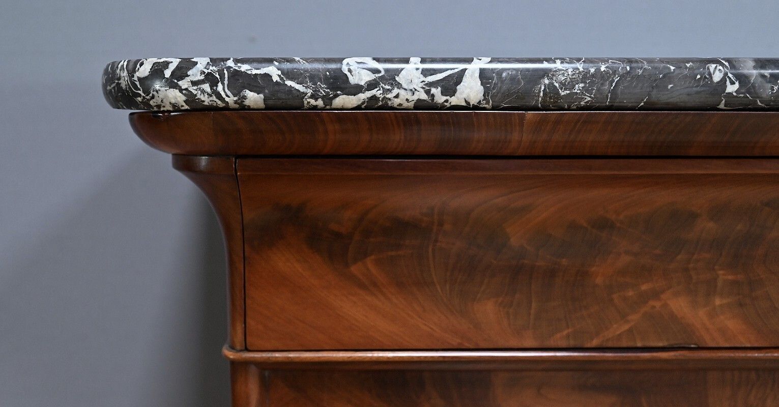 Mahogany And Burl Mahogany Secretary, Restoration Period – Part 1 Of The 19th Century photo vinterior